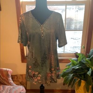 Floral Green Women's Top